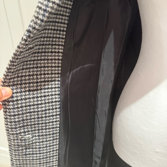 Mango Black and White Checkered Trench Coat - Picture 5 of 8